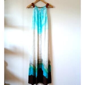 Chico's Bahama Breeze Halter Dress Blue Muticolor